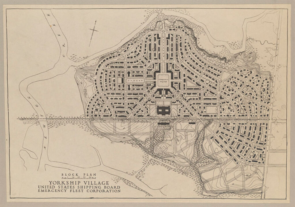 Housing, Government: United States. New Jersey. Camden: Government Agencies Of House Construction: U.s. Shipping Board, Emergency Fleet Corporation: Yorkship Village, Camden, New Jersey: Block Plan