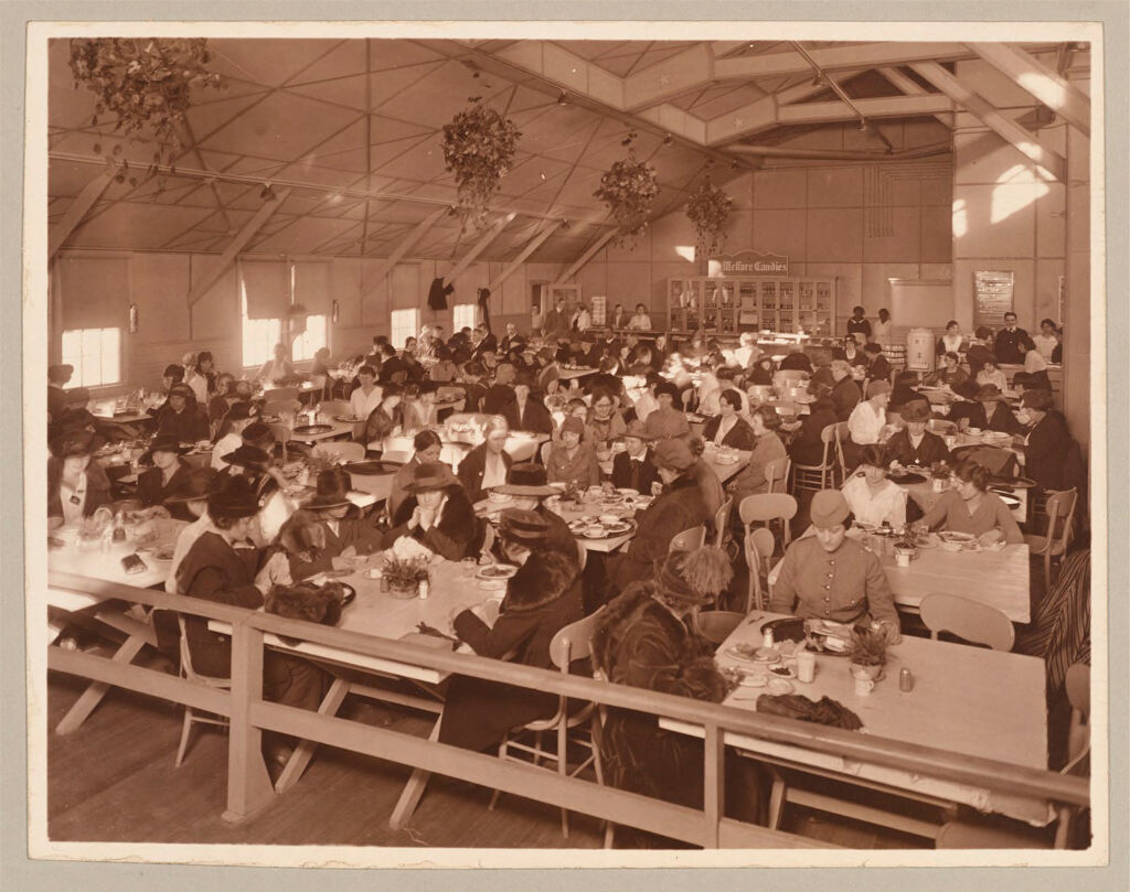 Housing, Government: United States. New Jersey. Woodbury. Woodbury Bag Loading Plant: Governmental Agencies Of House Construction. U.s. War Department, Industrial Service Section Of The Ordnance Department, Housing Branch: Woodbury, New Jersey. Woodbury Bag Loading Plant: Interior View Of Cafeteria.