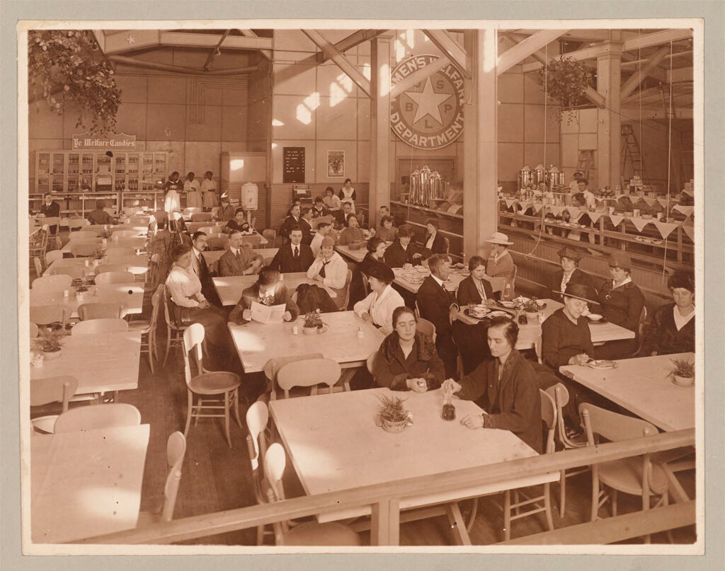 Housing, Government: United States. New Jersey. Woodbury. Woodbury Bag Loading Plant: Governmental Agencies Of House Construction. U.s. War Department, Industrial Service Section Of The Ordnance Department, Housing Branch: Woodbury, New Jersey. Woodbury Bag Loading Plant: Interior View Of Cafeteria.