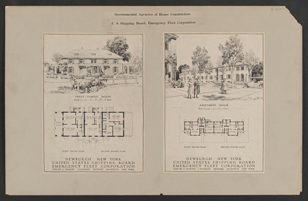 Housing, Government: United States. New York. Newburgh: Governmental Agencies Of House Construction. U.s. Shipping Board, Emergency Fleet Corporation