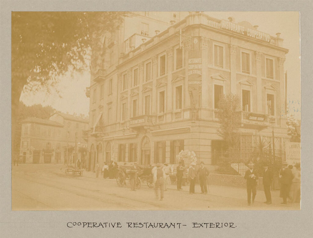 Industrial Problems, Coöperation: Italy. Rome. Unione Militare: Social Conditions In Rome, Italy, 1903: Cooperative Restaurant - Exterior.