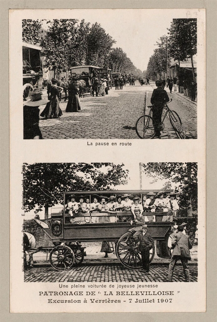Industrial Problems, Coöperation: Europe. France. Paris: La Bellevilloise: Coöperative Societies, France: La Bellevillaise Socialist Coöperative Society In Paris 1907: Holiday Excursion Of The Members And Their Families