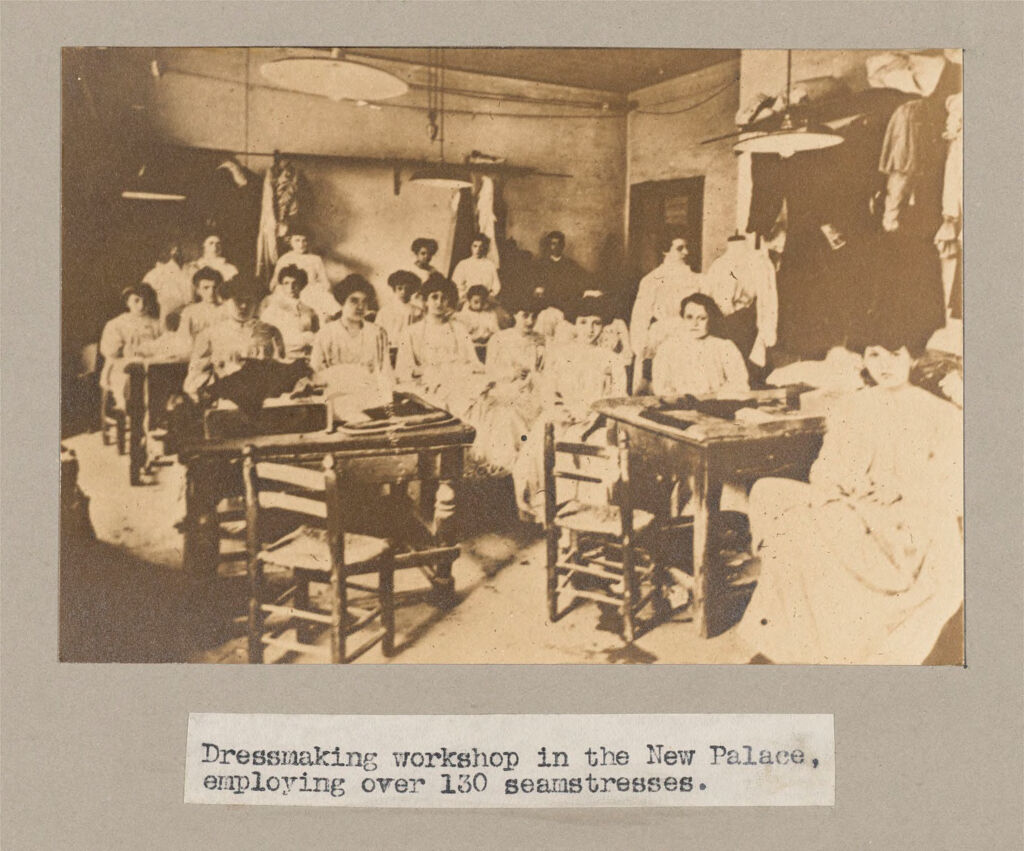 Industrial Problems, Coöperation: Italy. Milan. Coöperative Stores: Coöperative Societies, Italy: Dressmaking Workshop In The New Palace, Employing Over 130 Seamstresses.