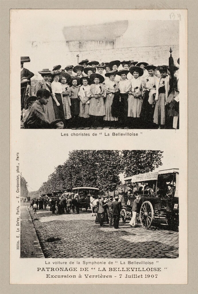 Industrial Problems, Coöperation: Europe. France. Paris: La Bellevilloise: Coöperative Societies, France: La Bellevillaise Socialist Coöperative Society In Paris 1907: Holiday Excursion Of The Members And Their Families