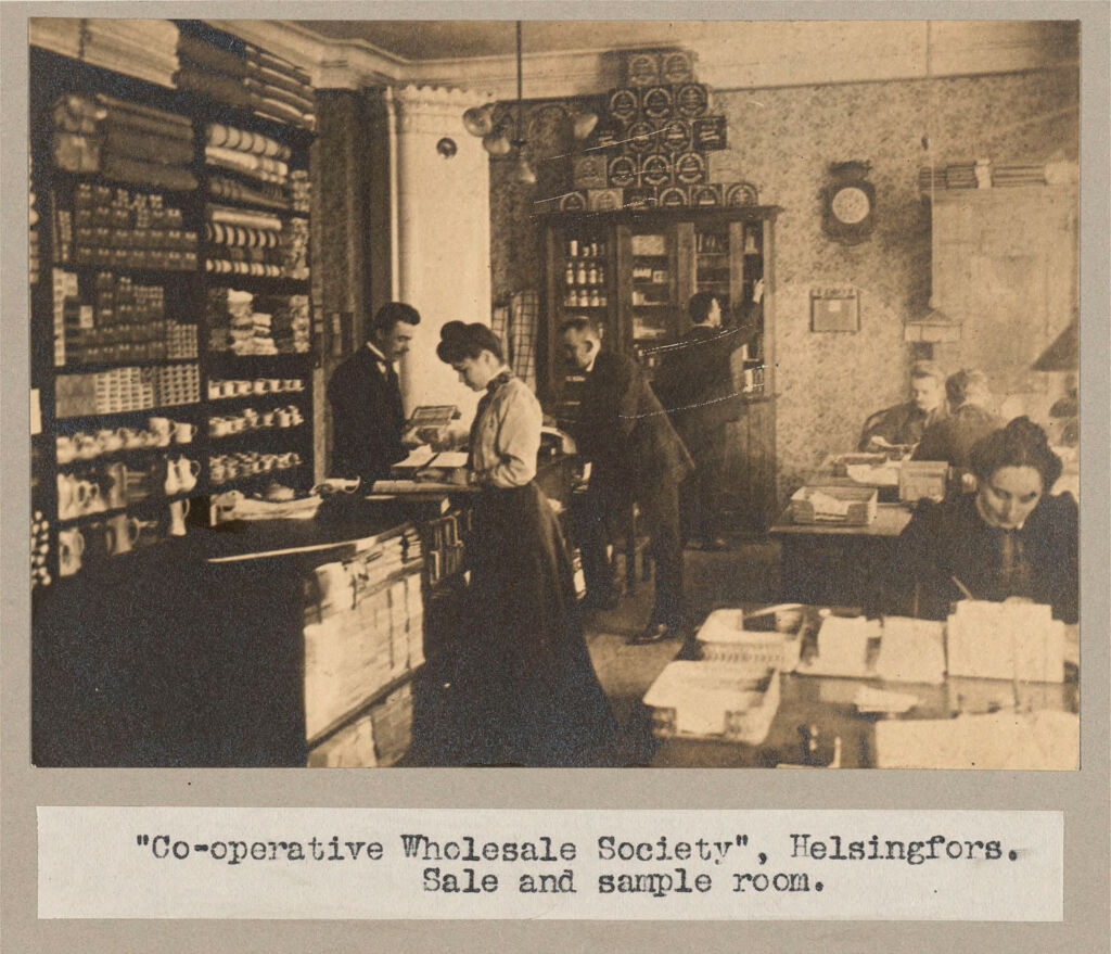 Industrial Problems, Coöperation: Russia, Finland. Helsingfors. Coöperative Wholesale Society: Coöperative Societies, Finland: Co-Operative Wholesale Society, Helsingfors. Sale And Sample Room.