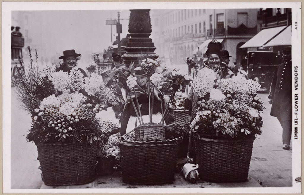 Industrial Problems, Types Of Working People: Great Britain, England. London. Special Occupations: Social Conditions In London, England: 1905: London Life- Flower Vendors