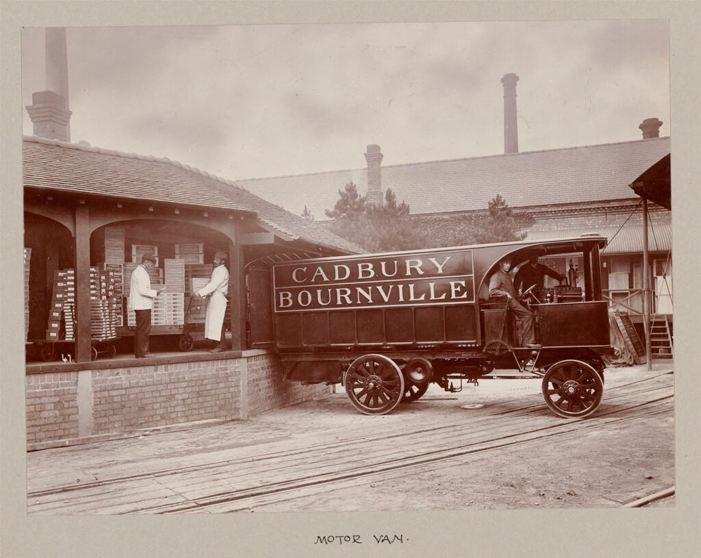 Industrial Problems, Welfare Work: Great Britain. England. Bourneville: Cadbury Bros.: Welfare Institutions And Improved Housing: Bournville Works And Village, Bournville, England: Cocoa And Chocolate Works Of Cadbury Brothers, Ltd. The Bournville Village Trust: Motor Van.