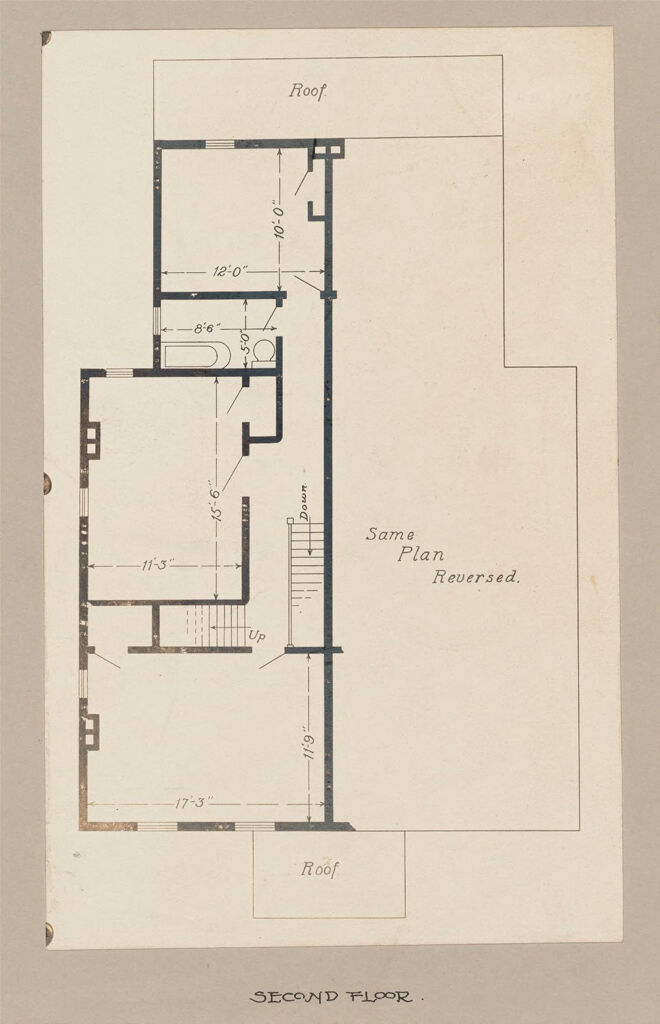Industrial Problems, Welfare Work: United States. Maryland. Sparrow's Point. Maryland Steel Company: Industrial Betterment In The United States. Housing Of Working People By Employers: Maryland Steel Company, Sparrow's Point, Maryland. House For Employees. Plan H.: Second Floor.