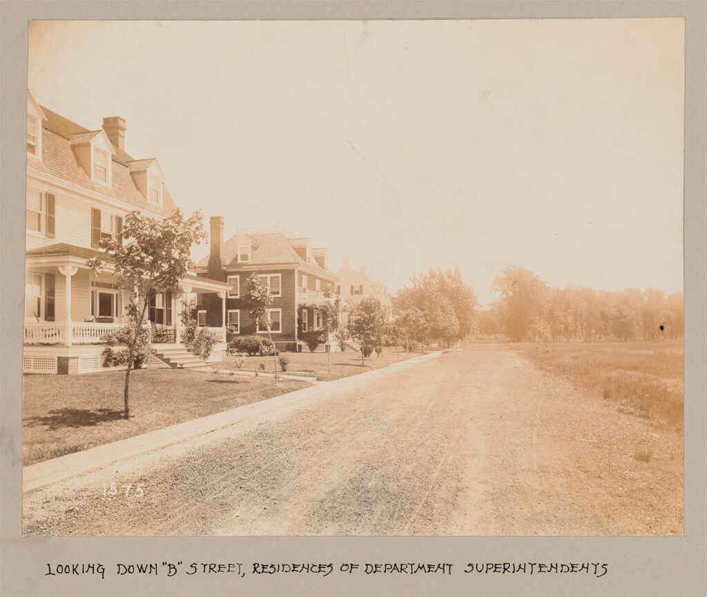 Industrial Problems, Welfare Work: United States. Maryland. Sparrow's Point. Maryland Steel Company: Maryland Steel Company, Sparrows Point, Md.: Looking Down B Street, Residences Of Department Superintendents