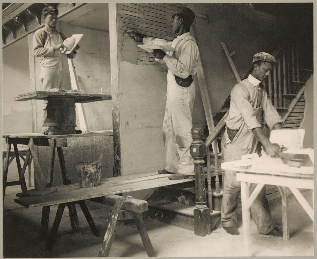 Races, Negroes: United States. Virginia. Hampton. Hampton Normal And Industrial School: Agencies Promoting Assimilation Of The Negro. Training For Commercial And Industrial Employment. Hampton Normal And Agricultural Institute, Hampton, Va.: Plastering.