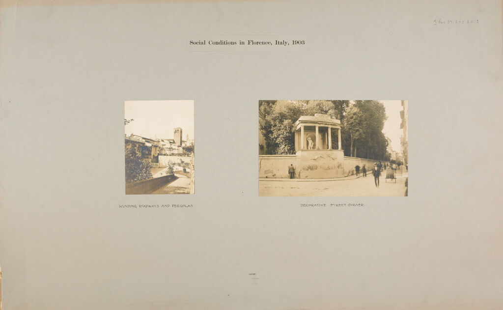 Recreation, Art: Italy. Florence. Architecture And Indoor Art: Social Conditions In Florence, Italy, 1903