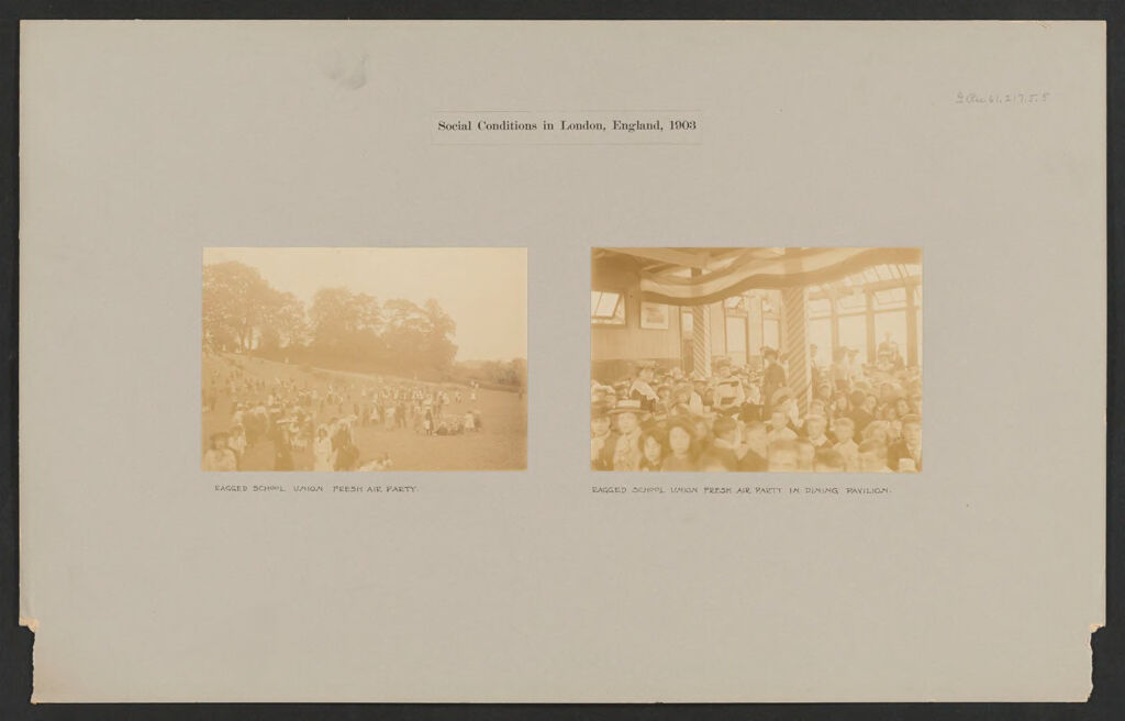 Recreation, Outings: Great Britain, England. London. Holiday House, Ragged School Union: Social Conditions In London, England, 1903
