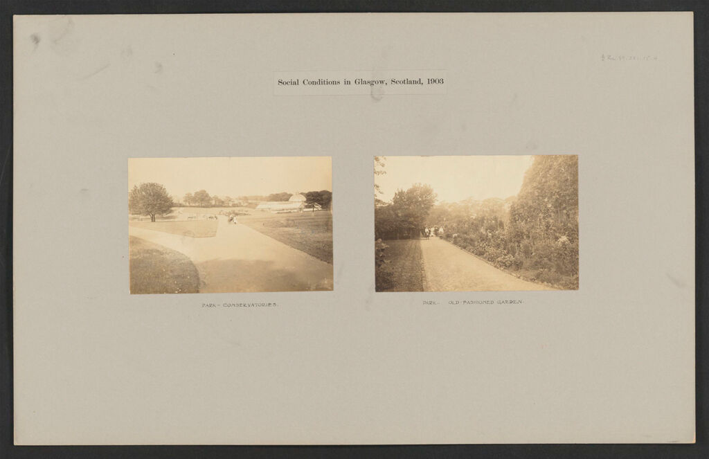 Recreation, Parks And Playgrounds: Great Britain, Scotland. Glasgow. Public Park: Social Conditions In Glasgow, Scotland, 1903
