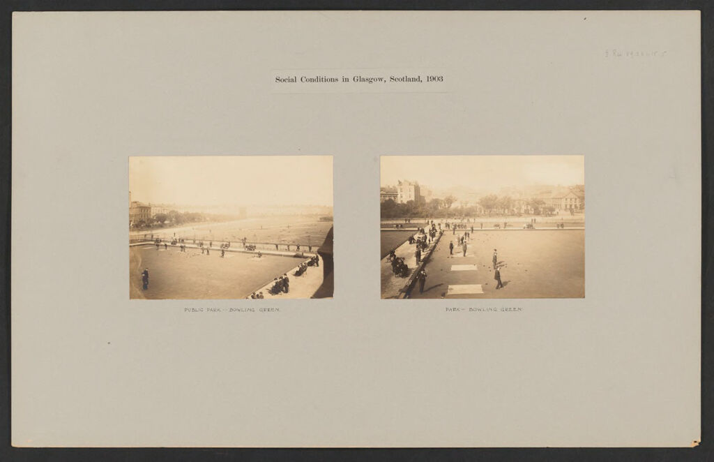 Recreation, Parks And Playgrounds: Great Britain, Scotland. Glasgow. Public Park: Social Conditions In Glasgow, Scotland, 1903