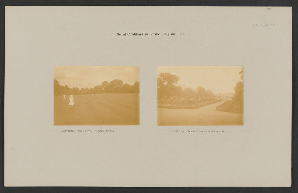 Recreation, Parks And Playgrounds: Great Britain, England. London. Playgrounds And Parks: Social Conditions In London, England, 1903
