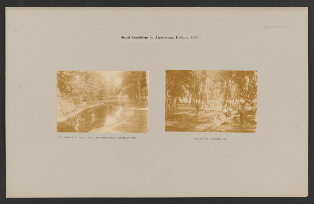 Recreation, Parks And Playgrounds: Holland. Amsterdam. Playgrounds: Social Conditions In Amsterdam, Holland, 1903