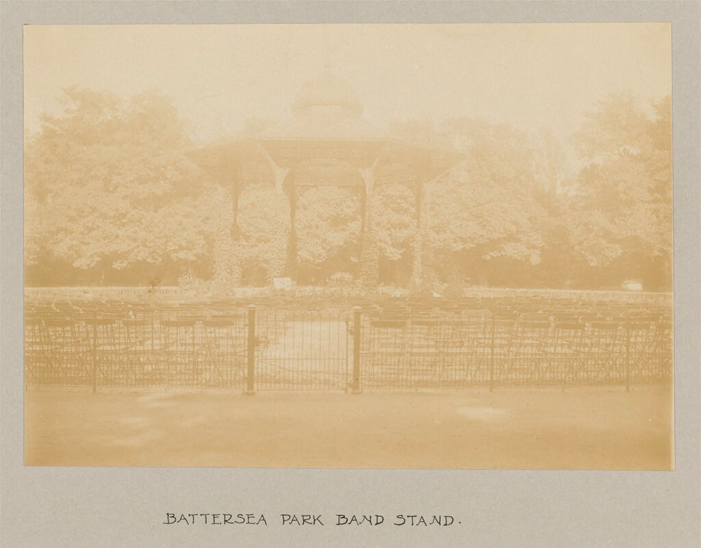 Recreation, Parks And Playgrounds: Great Britain, England. London. Playgrounds And Parks: Social Conditions In London, England, 1903: Battersea Park Band Stand.