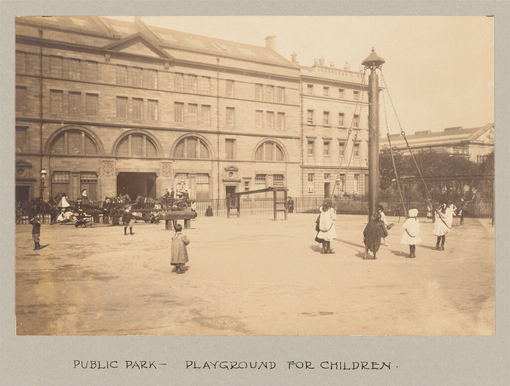 Recreation, Parks And Playgrounds: Great Britain, Scotland. Glasgow. Public Park: Social Conditions In Glasgow, Scotland, 1903: Public Park - Playground For Children.
