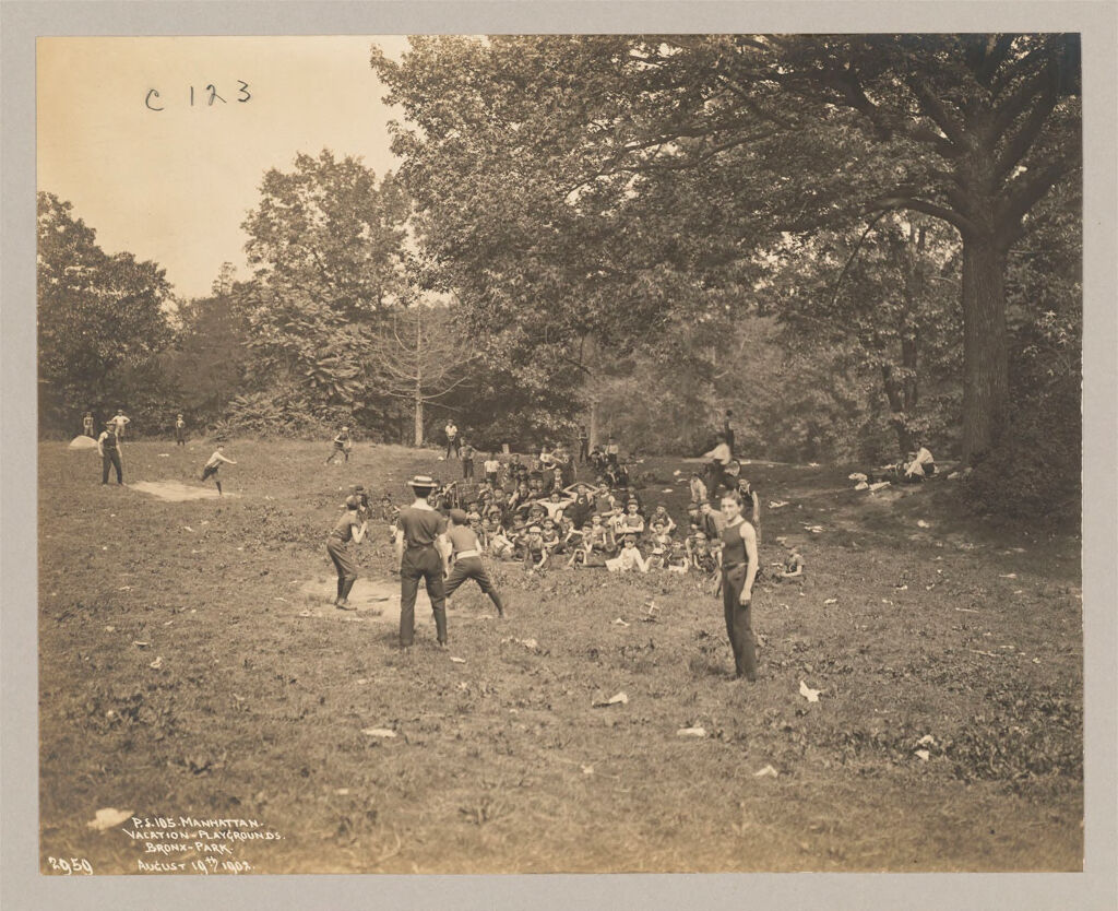 Recreation, Parks And Playgrounds: United States. New York. New York City. Bronx Park, Vacation Playground: New York City Public Schools. Examples Of The Adaptation Of Education To Special City Needs: Vacation- Playgrounds. Bronx-Park. Public School 105, Manhattan.
