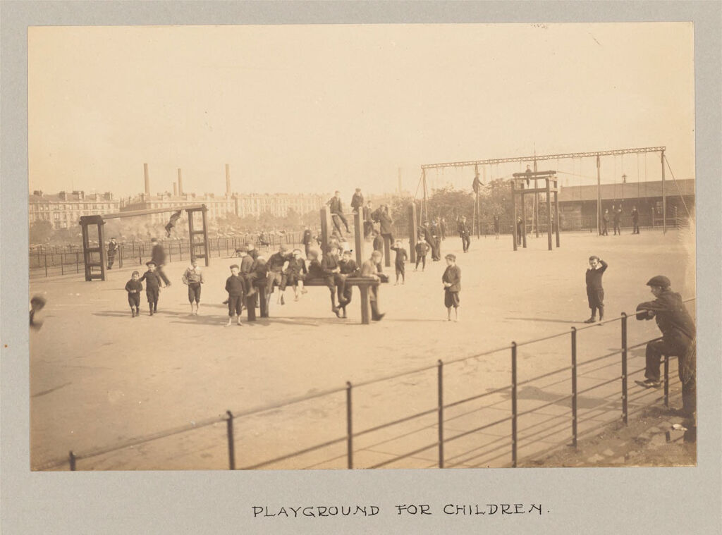 Recreation, Parks And Playgrounds: Great Britain, Scotland. Glasgow. Public Park: Social Conditions In Glasgow, Scotland, 1903: Playground For Children.