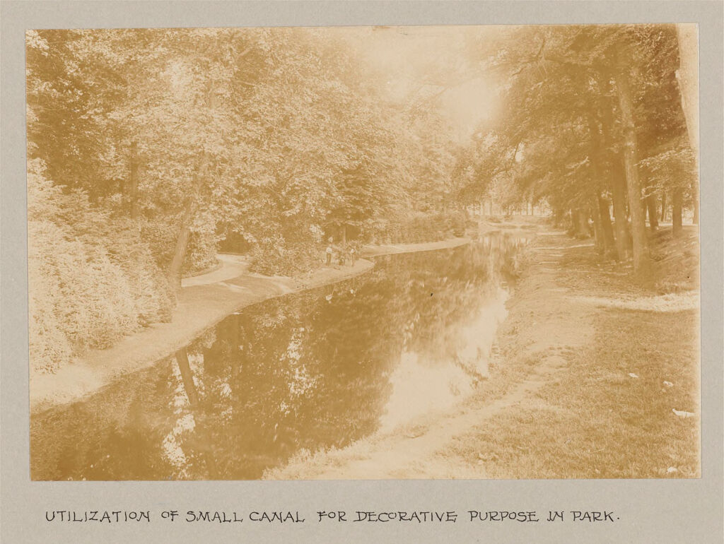 Recreation, Parks And Playgrounds: Holland. Amsterdam. Playgrounds: Social Conditions In Amsterdam, Holland, 1903: Utilization Of Small Canal For Decorative Purpose In Park.