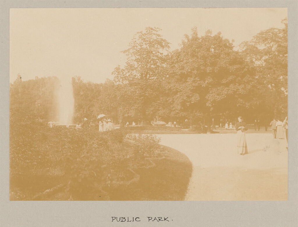 Recreation, Parks And Playgrounds: Italy. Milan. Public Park: Social Conditions In Milan, Italy, 1903: Public Park.