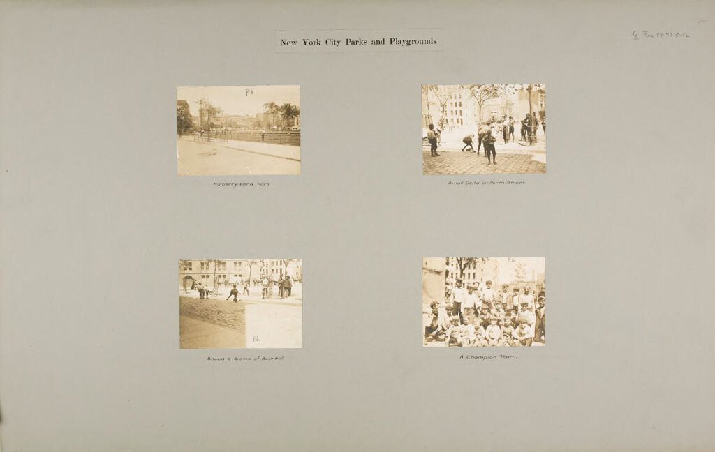 Recreation, Park And Playgrounds: United States. New York. New York City. Mulberry Park: New York City Parks And Playgrounds