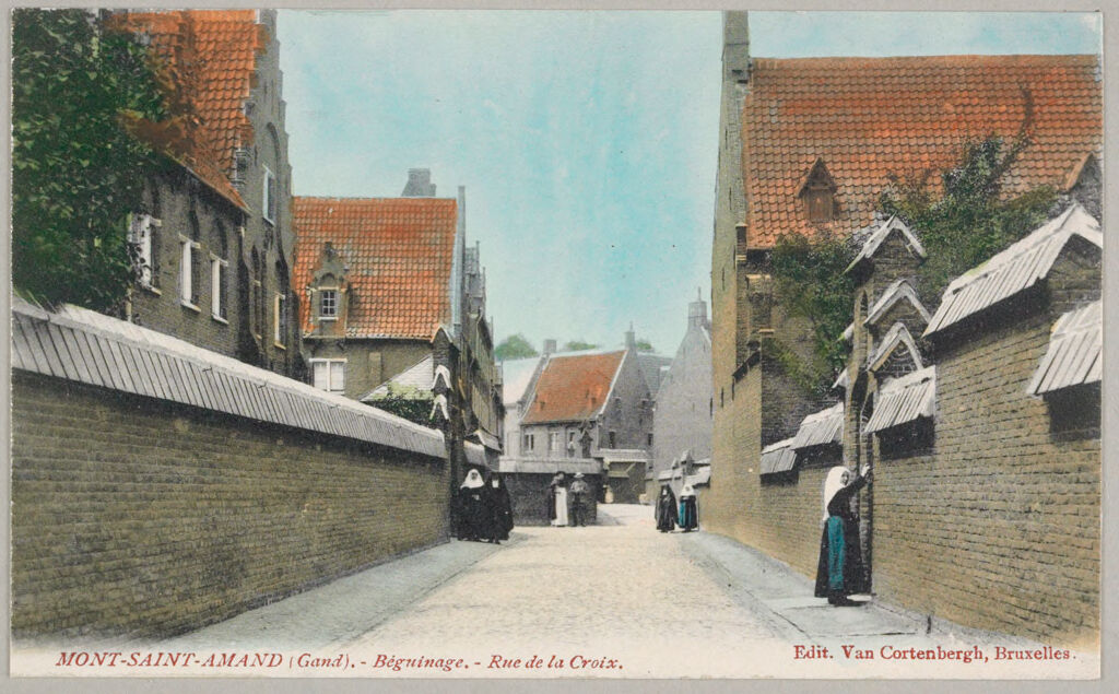 Religious Agencies: Belgium. Ghent. Mont-Saint-Amand Béguinage: Environment Before Immigration. Social Conditions In Belgium: 1905: Mont-Saint-Amand (Gand). - Béguinage. - Rue De La Croix.
