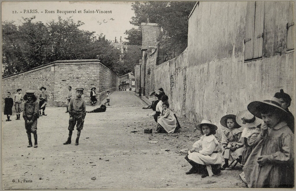 Social Conditions, General: France. Paris: Social Conditions In Paris, France: Children Playing In The Streets. Montmartre.