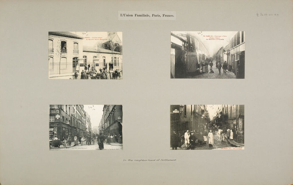Social Settlements: France. Paris. L'union Familiale: L'union Familiale, Paris, France.: In The Neighborhood Of Settlement.