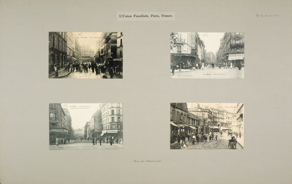 Social Settlements: France. Paris. L'union Familiale: L'union Familiale, Paris, France.: Rue De Charonne.