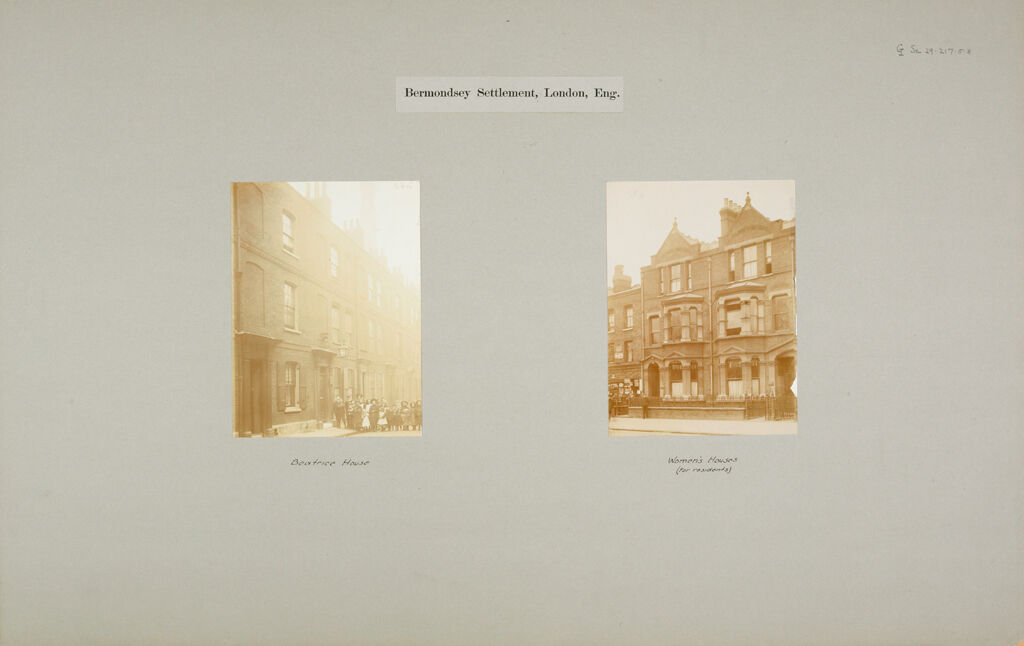 Social Settlements: Great Britain, England. London. Bermondsey Settlement: Bermondsey Settlement, London, Eng.
