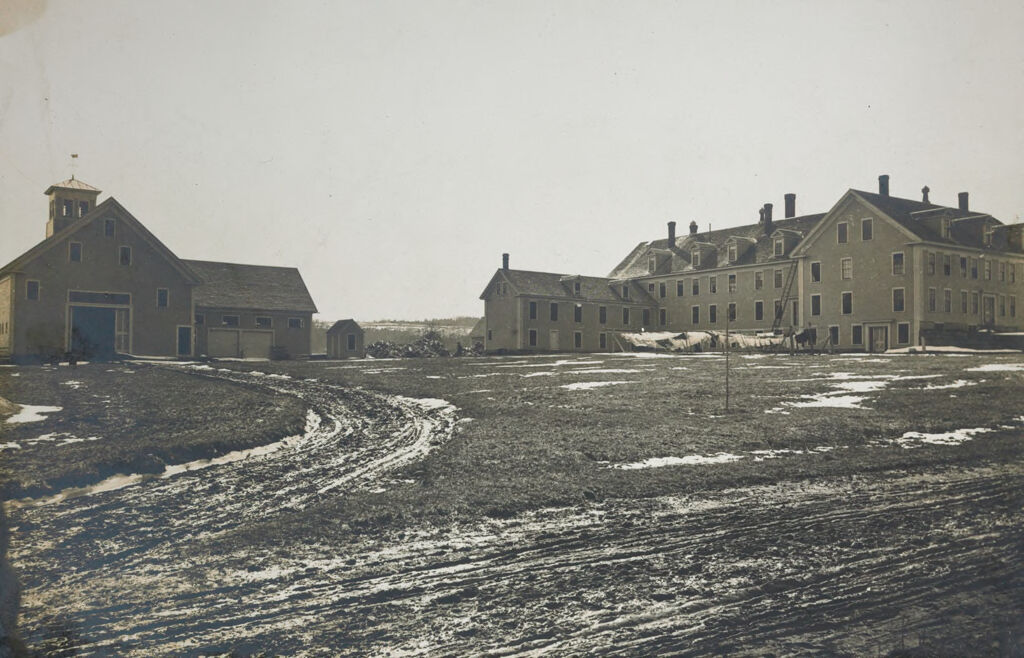 Charity, Public: United States. New Hampshire. Ossippee. Carroll County Farm.: New Hampshire State Charitable And Correctional Institutions.: Barns. South Side Of Main Building Showing Inmates Wing.