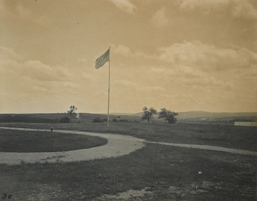 Charity, Tuberculosis: United States. Massachusetts. Rutland. Massachusetts State Sanatorium: Massachusetts State Sanatorium, Views Of The Country Side From The Buildings: The Elm In The Distance, To Left Of Flagpole, Is The Central Tree Of Massachusetts And Is On The Sanatorium Grounds.