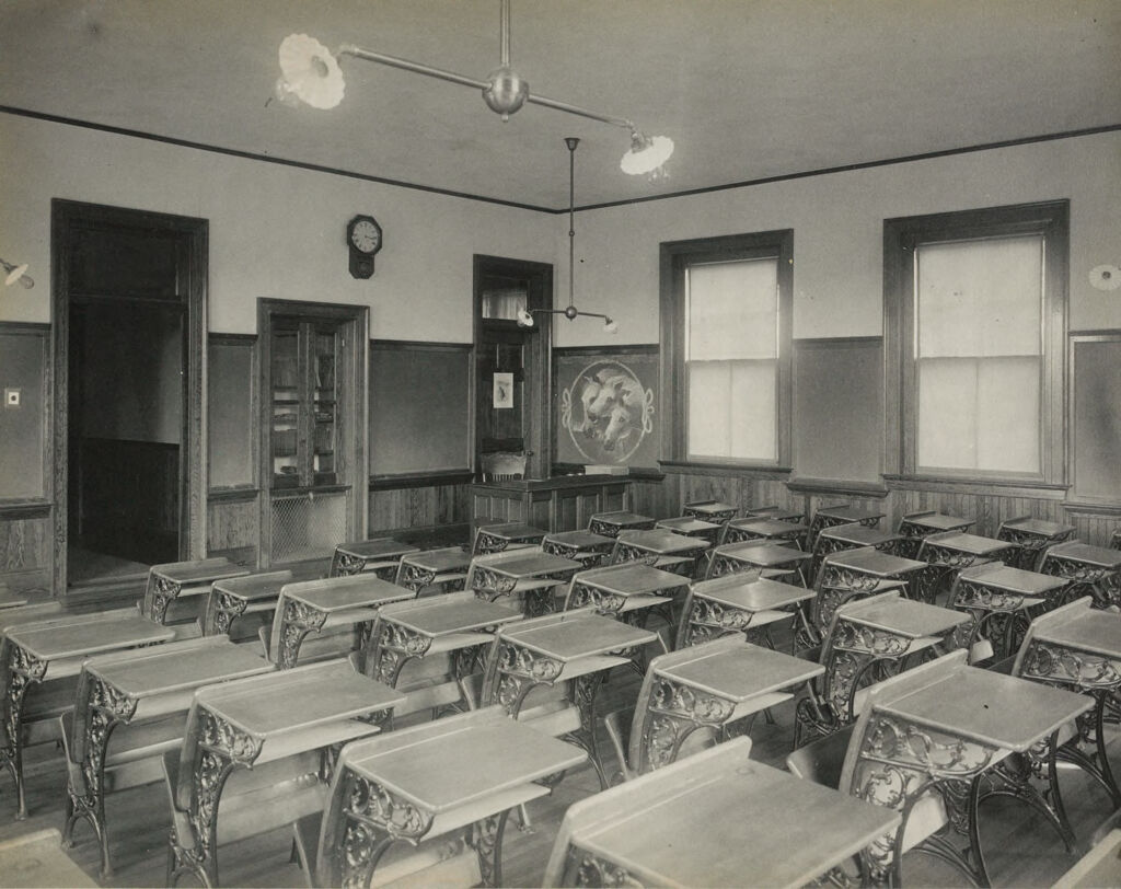 Crime, Children, Truant Schools: United States. Massachusetts. North Chelmsford. Middlesex County Truant School: Middlesex County Truant School, No. Chelmsford.: Schoolroom In Bigelow College.