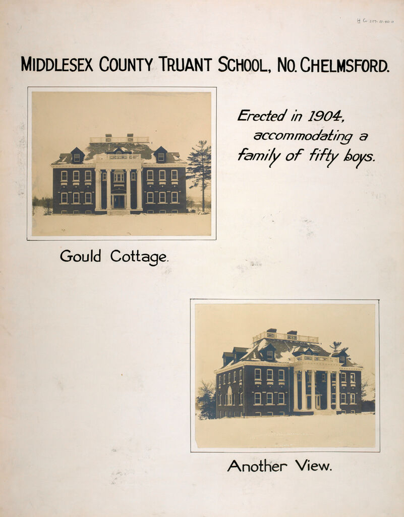Crime, Children, Truant Schools: United States. Massachusetts. North Chelmsford. Middlesex County Truant School: Middlesex County Truant School, No. Chelmsford.