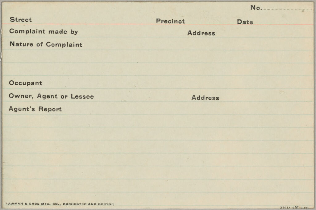 Health, General: United States. Massachusetts. Revere. Board Of Health Forms