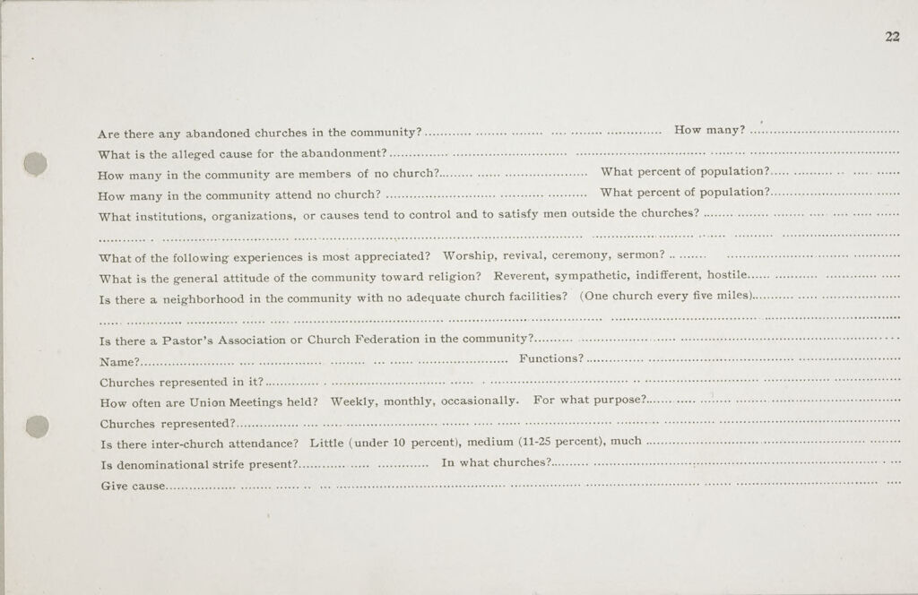 Miscellaneous: United States. Social Surveys: Schedules Prepared For Use In Rural Social Surveys