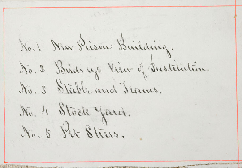 Charity, Public: United States. Massachusetts. Bridgewater. State Farm: State Farm: No. 1 New Prison Building. No. 2 Birds Eye View Of Institution. No. 3 Stable And Teams. No. 4 Stockyard. No. 5 Pet Steers.