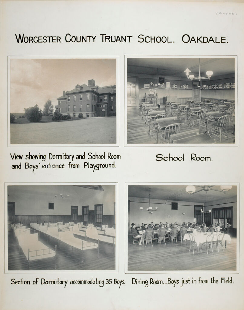 Crime, Children, Truant Schools: United States. Massachusetts. Oakdale. Worcester County Truant School: Worcester County Truant School, Oakdale.