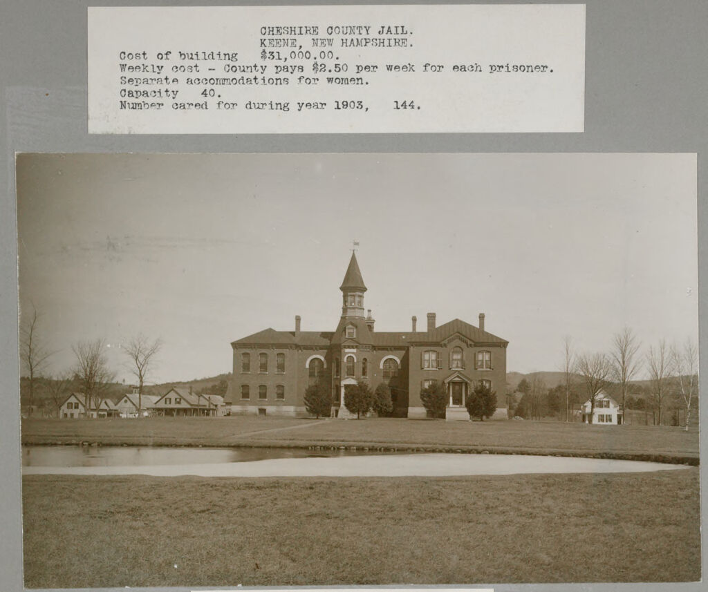 Crime, Prisons: United States. New Hampshire. Keene. Cheshire County Jail: New Hampshire States Charitable And Correctional Institutions: Cheshire County Jail. Keene, New Hampshire.: Cheshire County Jail And Grounds.