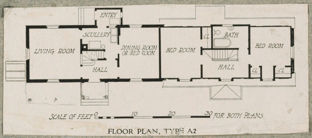 Housing, Improved: United States. Connecticut. Fairfield And Lordship. Bridgeport Housing Company: Floor Plan, Type A2