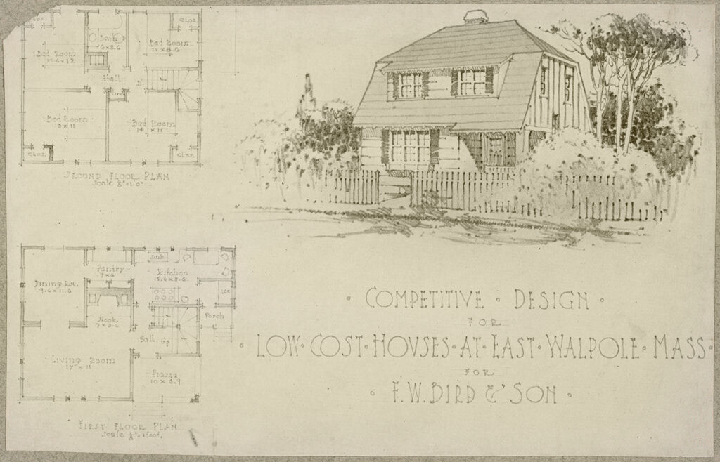 Housing, Improved: United States. Massachusetts. Walpole. Housing Exhibit Of George B. Post & Sons: Neponset Garden Village. Bird & Son, Walpole, Mass.: John Nolen. Landscape Architect: Competitive Design For Low-Cost Houses At East Walpole Mass. For F.w. Bird & Son.