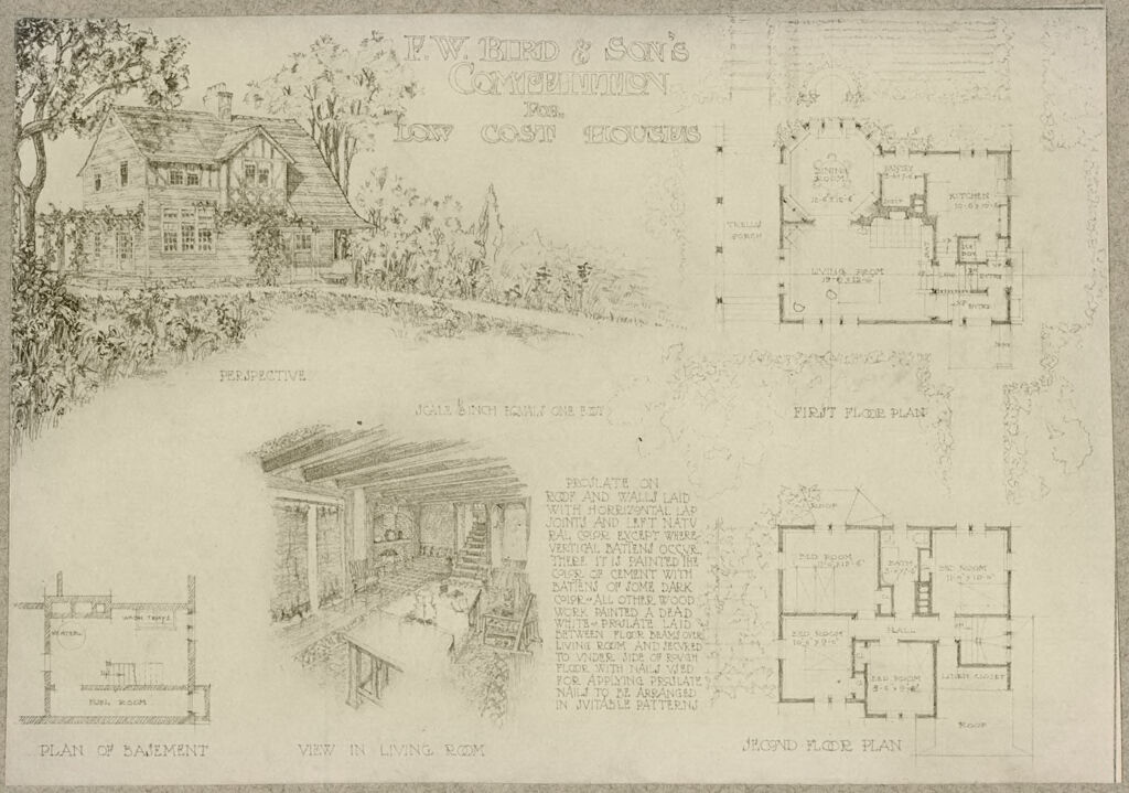 Housing, Improved: United States. Massachusetts. Walpole. Housing Exhibit Of George B. Post & Sons: Neponset Garden Village. Bird & Son, Walpole, Mass.: John Nolen. Landscape Architect: F. W. Bird & Sons Competition For Low Cost Houses