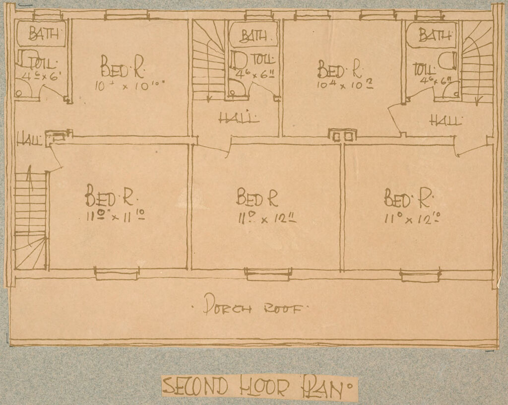 Housing, Improved: United States. Ohio. Youngstown. Housing Exhibit Of George B. Post & Sons: Concrete Unit Construction. Youngstown Sheet & Tube Co.: Second Floor Plan.