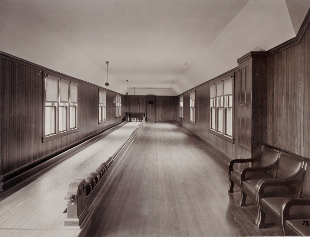 Defectives, Insane: United States. Massachusetts. Waverly. Mclean Hospital: Mclean Hospital. Men's Gymnasium: Bowling Alley