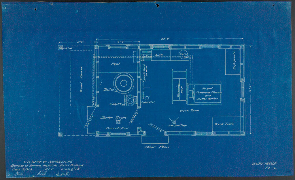 Health, General: United States: Plans Of Model Dairy House: Floor Plan