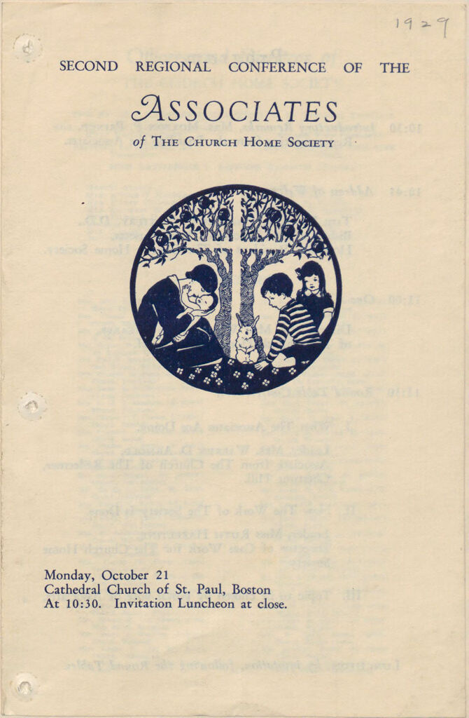Charity, Organizations: United States. Massachusetts. Boston. Publicity For Social Work. (1) Posters And Flyers. (2) Programs With Advertisements. (3) Formal Invitations.: Second Regional Conference Of The Associates Of The Church Home Society