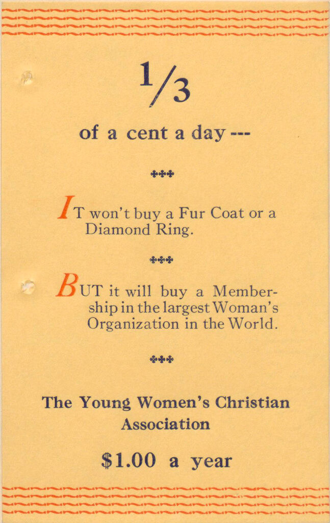 Charity, Organizations: United States. Massachusetts. Boston. Publicity For Social Work. (1) Posters And Flyers. (2) Programs With Advertisements. (3) Formal Invitations.: The Young Women's Christian Association