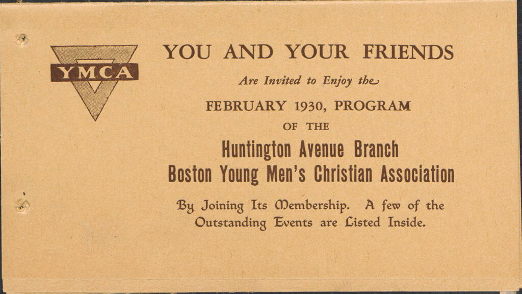 Charity, Organizations: United States. Massachusetts. Boston. Publicity For Social Work. Leaflets & Folders: Boston Young Men's Christian Association